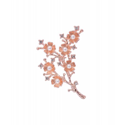 Blumen-Brosche Rosegold